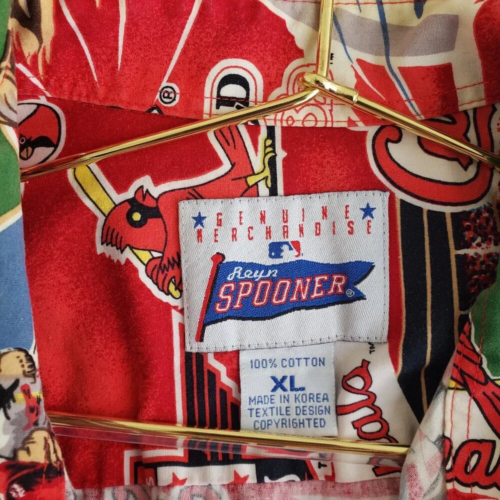 Reyn Spooner St Louis Cardinals World Series 1982 Hawaiian style Shirt Mens XL